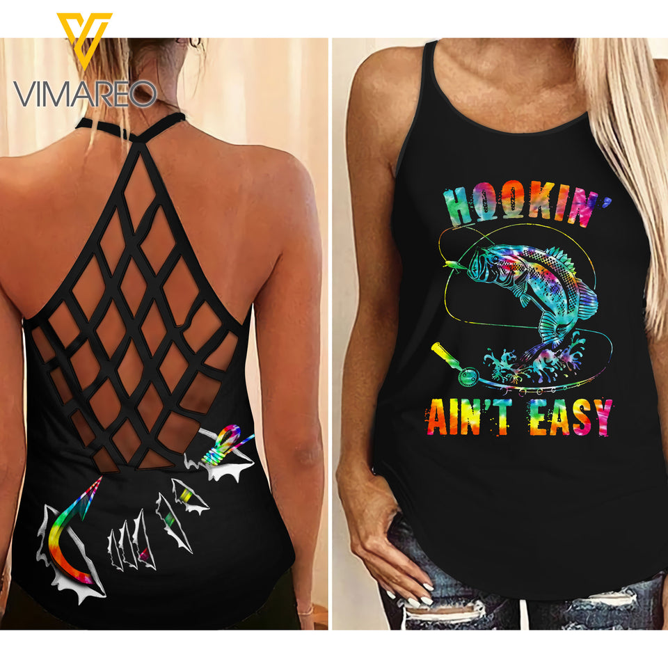 Fish Criss-Cross Open Back Camisole Tank Top MAR-HQ25
