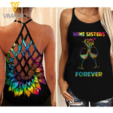 KHMD WINE SISTERS Girl Criss-Cross Tank Top