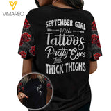 KHMD SEPTEMBER GIRL WITH TATTOOS COMBO TSHIRT + LEGGING 3D PRINTED 3006