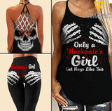 Mechanic's girl Criss-Cross Open Back Camisole Tank Top Legging
