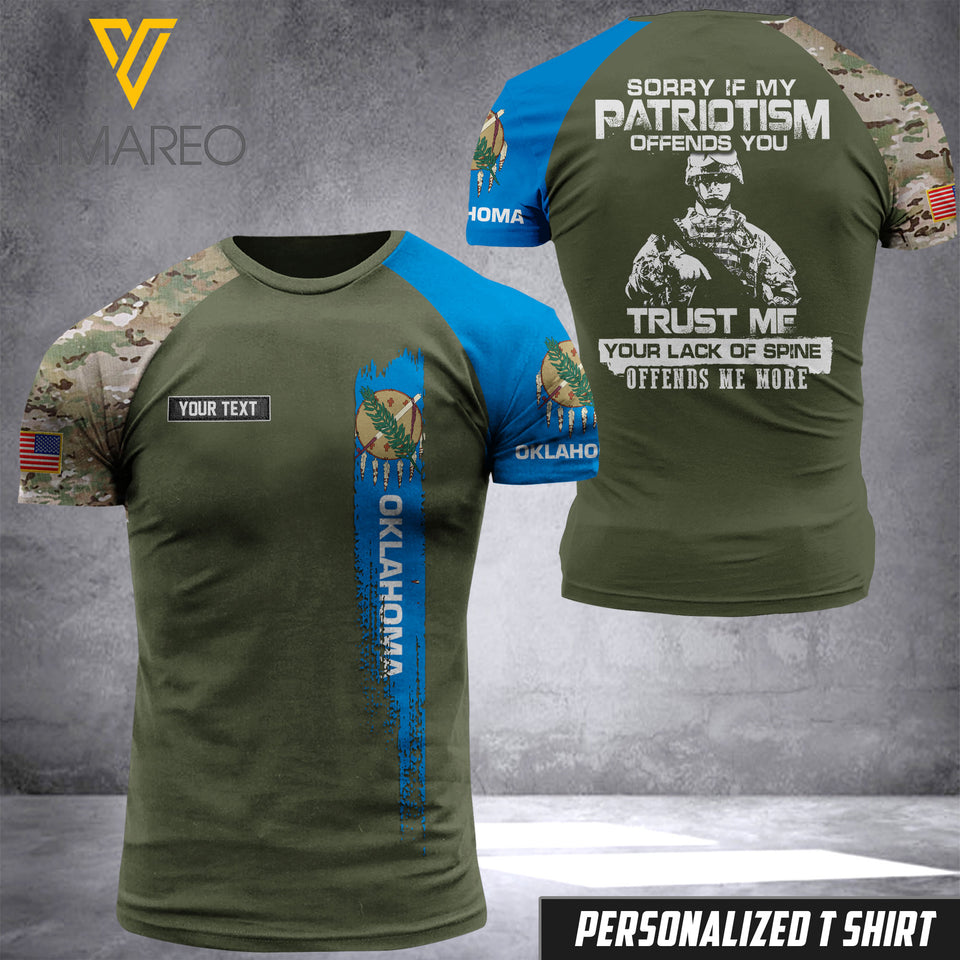 CUSTOMIZED OKALAHOMA ARMY 3D PRINTED TSHIRT YYTT