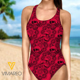RED SKULL MANDALA SWIMSUIT LC