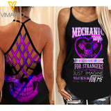 MECHANIC WIFE Criss-Cross Open Back Camisole Tank Top TMTL STRANGE