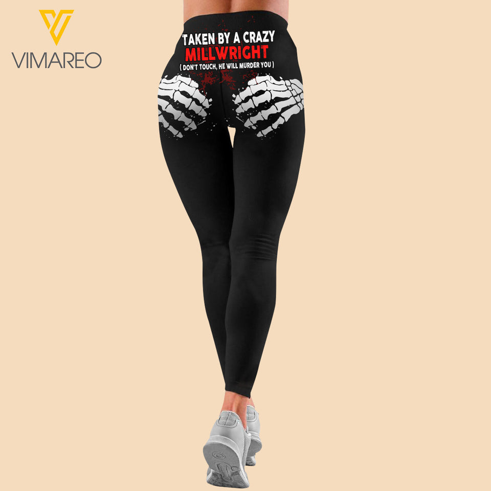 Taken by a crazy Millwright Criss-Cross Open Back Camisole Tank Top Legging