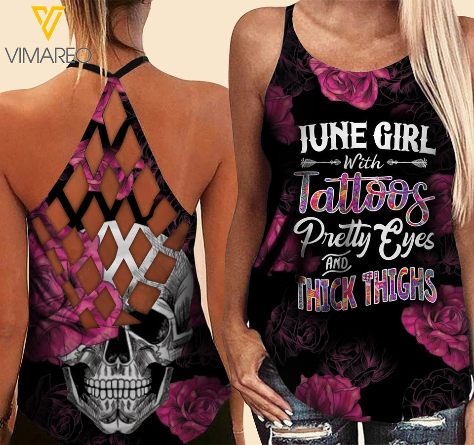 June Girl Criss-Cross Open Back Camisole Tank Top DHEUW
